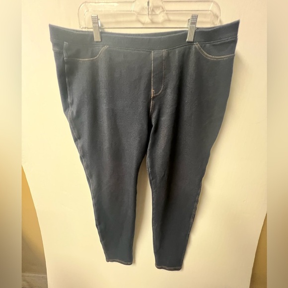 DARK BLUE UNBRANDED STRETCH JEANS/JEGGINGS  PULL ON. SIZE  XL - Picture 1 of 10